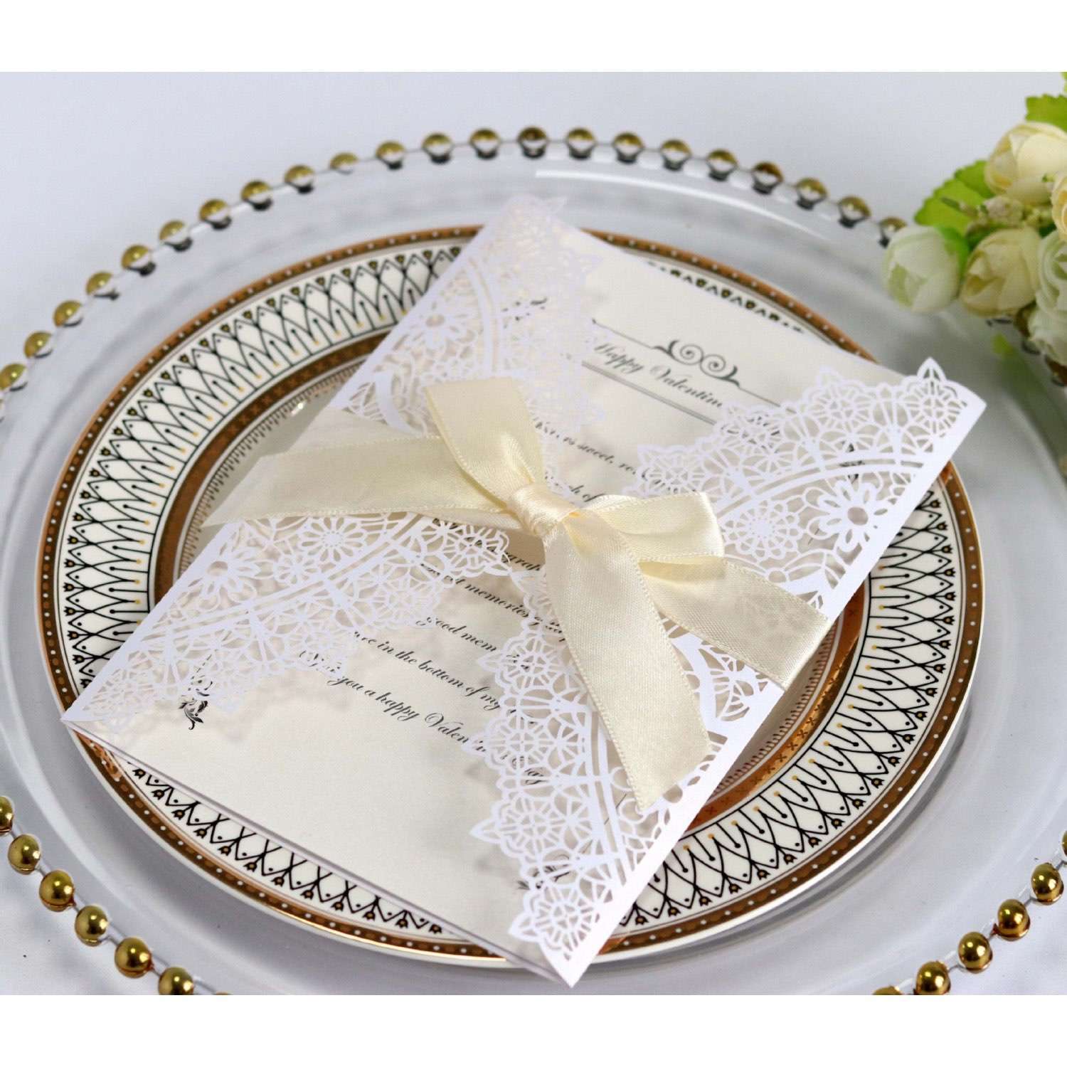 White Invitation Card Thank You Card Laser Cut Christmas Greeting Card